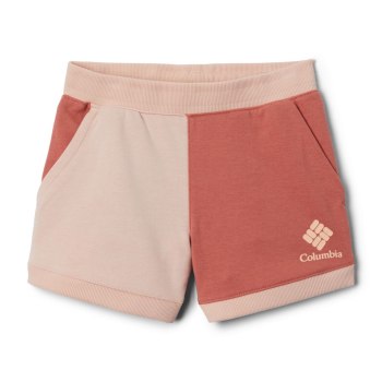 Columbia Branded French Terry, Pantalones Cortos Coral Oscuro Para Niña | 285391-GVA